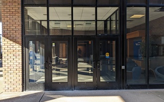 Barrier-free entrance in O'Brian Hall. 