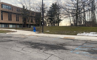 Accessible parking for the Red Jacket Quadrangle in the Red Jacket parking lot. 