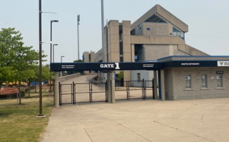 Barrier-free entrance at UB Stadium. 