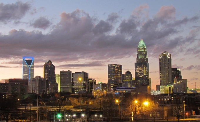 Charlotte skyline for UB alumni. 