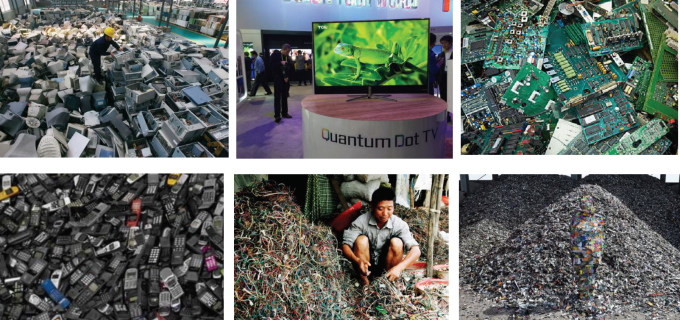 pictures of e-waste. 