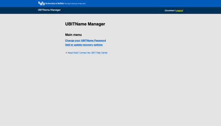Select Change your UBITName Password. 