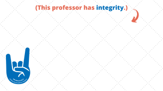 White background with the words "This professor has integrity" and a "Horns Up" symbol with #BeABetterBull and buffalo.edu/academic-integrity. 