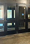 Set of doors with a barrier-free entrance. 