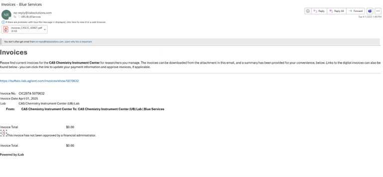 Approving Invoices in iLab - Administrative Services Gateway ...