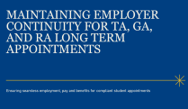 TA/GA/RA Maintaining Employer Continuity. 