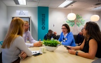 Group of people in the Career Design Center. 