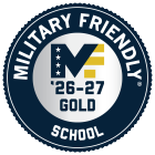 Military Friendly School Gold. 
