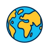 A globe representing the world. 