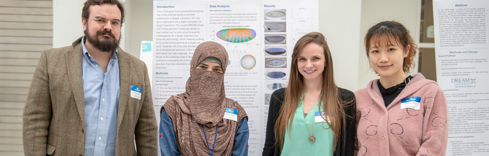 Students presenting a poster at CDSE Days 2019. 