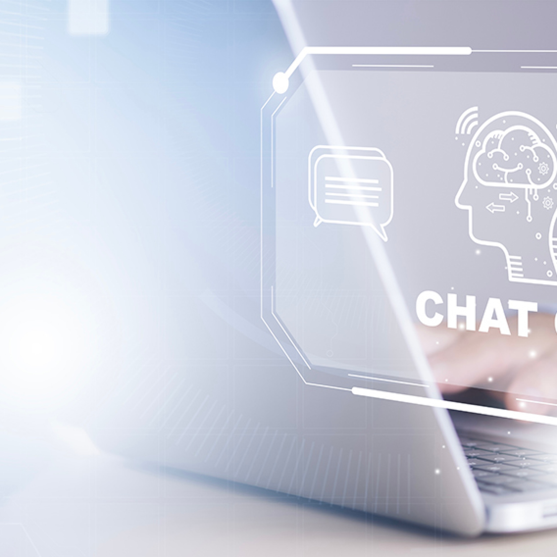 Person with a laptop using Chat GPT.