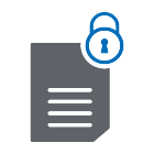 Vector art of paper and a lock - Privacy, Trust and Information Security. 