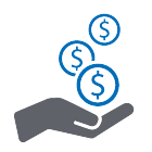 Vector art of a hand holding money - Finance, Business and Management. 