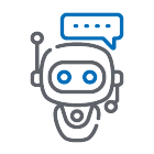 Vector art of of Robot and chat bubble - Natural Language Processing. 