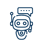 Robot with headset icon. 
