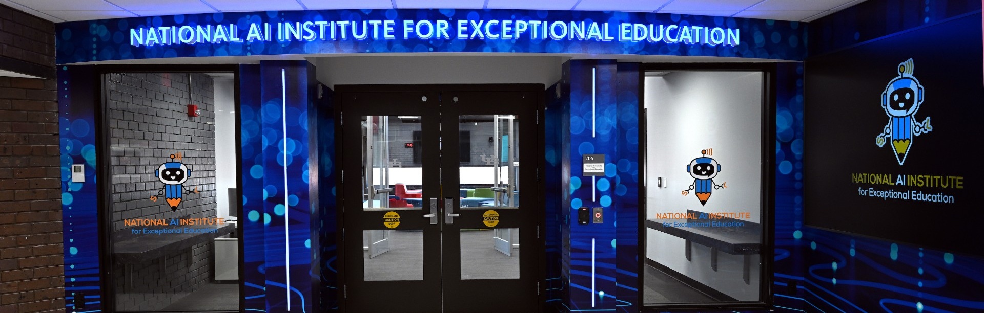 Entryway of the National AI for Exceptional Education facility. 