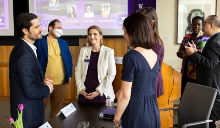 Faculty and Swedish royalty speak. 