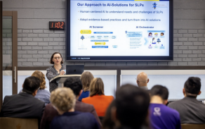 Alison Hendricks, associate professor in the Department of Communicative Disorders and Sciences, discusses her work at the National AI Institute for Exceptional Education. 