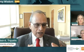 UB President Satish Tripathi talks with Bridget Burns and Sara Custer on the Weekly Wisdom podcast. 