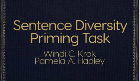Placard displaying the text Sentence Diversity Priming Task Windi C. Krok, Pamela A. Hadley. 