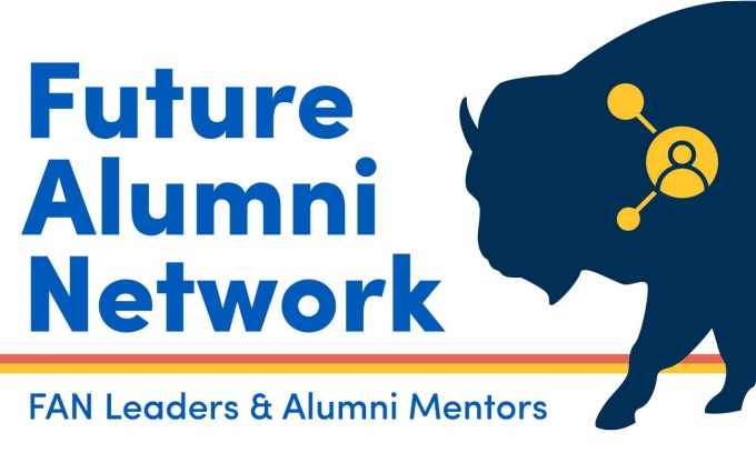 Future Alumni Network logo with navy blue Buffalo outline and yellow network nodes. 