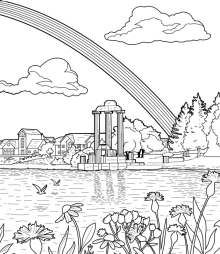 Baird Point and Lake LaSalle coloring sheet. 