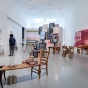 Installation photo of UB Art Galleries presentation of F: Reconstituting Tolstoy College, an exhibition made by Collective Question. 