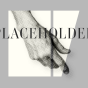 Black text reads "Placeholder" imposed on top of a gray background, two abstract white shapes and a hand, pointing. 