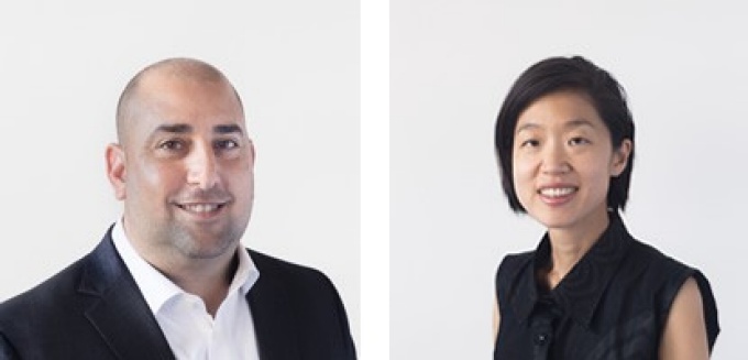 Two headshot photos: on the left is Robert Scalise, and on the right is Liz Park. 