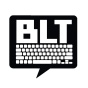 a logo that reads "BLT" for Black Lunch Table, below the letters are the shapes of keys on a computer keyboard. 