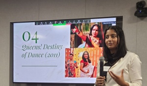 Student presenting at a South Asia Undergraduate Conference. 