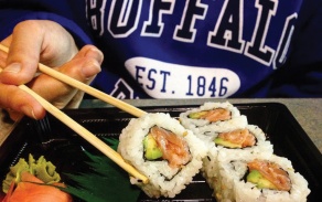 Spicy crab roll from Champa Sushi in the Student Union. 
