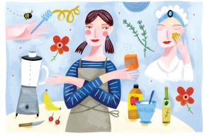 Conceptual illustration of at-home holistic medicinal chemistry. 