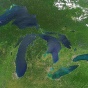 I"Great Lakes, No Clouds" image of North America's five Great Lakes courtesy of US NASA. 
