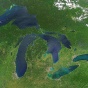 I"Great Lakes, No Clouds" image of North America's five Great Lakes courtesy of US NASA. 