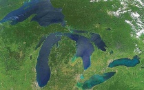Image of North America's Great Lakes courtesy NASA. 