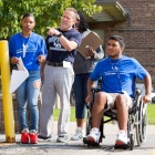 Participants in the School of Public Health and Health Professions 2017 Public Health Summer Camp take part in lesson about community accessibility for people with disabilities at Kimball.Photographer: Meredith Forrest Kulwicki. 