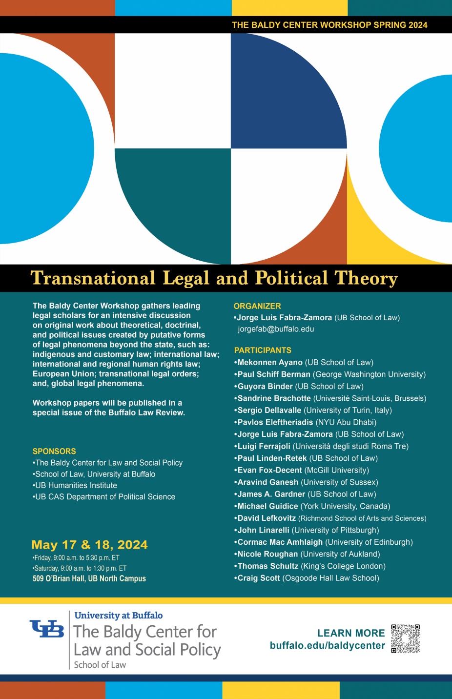 Zoom image: WORKSHOP MAY 17 and 18, 2024 Transnational Legal and Political Theory 