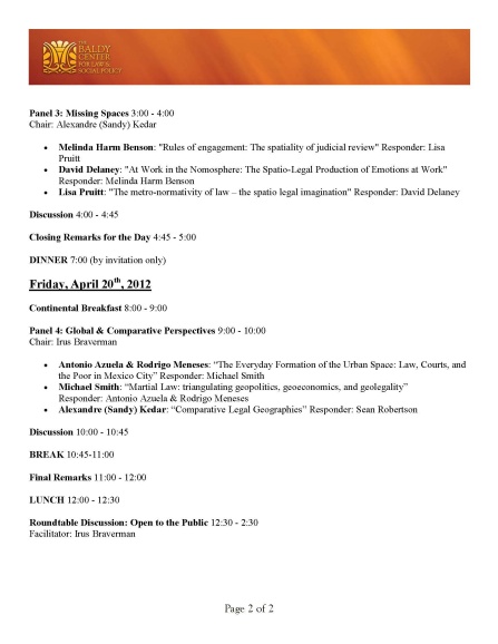 Legal Geographies Schedule. 