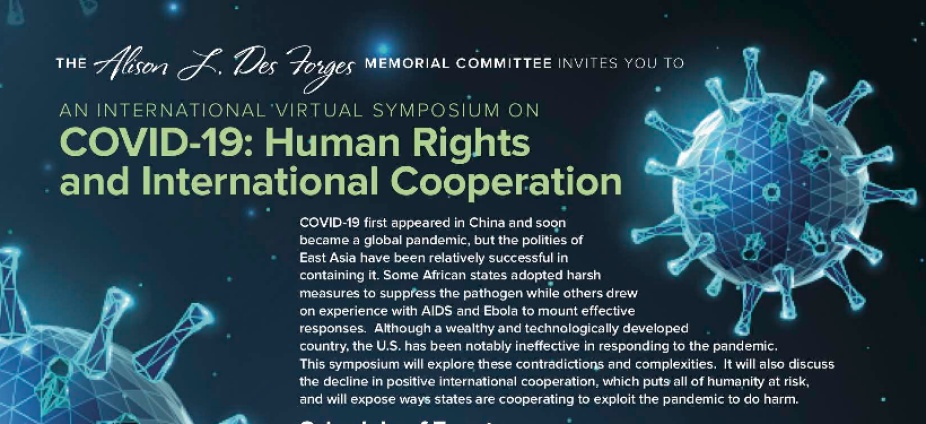 Virtual symposium presented by the Alison L. Des Forges Memorial Committee. Free, online, and open to the public with advance registration required. Email dussourd@buffalo.edu to register. 