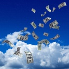 Money falling from above, Stock photo via Canva Pro, 2020. 
