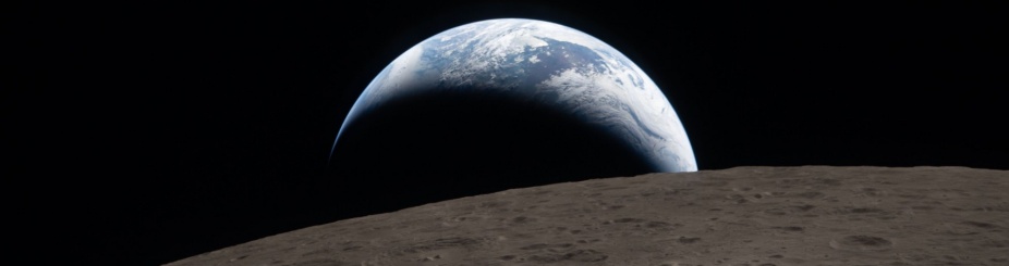 Key Art for the 2025- 2026 Podcast Episodes features the Earthset captured through the Orion spacecraft window at 6:41 p.m. EDT, April 6, 2026, during the Artemis II crew&rsquo;s flyby of the Moon. A muted blue Earth with bright white clouds sets behind the cratered lunar surface. The dark portion of Earth is experiencing nighttime. On Earth&rsquo;s day side, swirling clouds are visible over the Australia and Oceania region. In the foreground, Ohm crater has terraced edges and a flat floor interrupted by central peaks&mdash;formed when the surface rebounded upward during the impact that created the crater. Image Credit: NASA. 