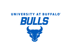 University at Buffalo Bulls wordmarks with centered spirit mark on bottom. 