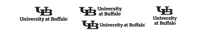 UB Black lockup on white background. Note: Black in reserved for when color is not an option (newspaper ads, for example). 