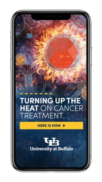 Zoom image: Mobile ad about fighting cancer