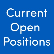 Blue background with white text reading, "Current Open Positions.". 