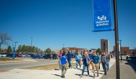 Students Touring the UB Campus. 