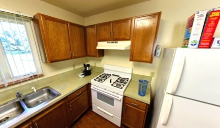 Creekside Village Townhouse Standard Kitchen (Panoramic View). 