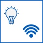 Lightbulb and Wi-Fi signal icons. 