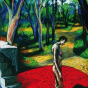 Nicol&aacute;s Menza, El jard&iacute;n de senderos que se bifurcan (The Garden of Forking Paths), 2000, 39.5" x 27.5", pastel on paper. 